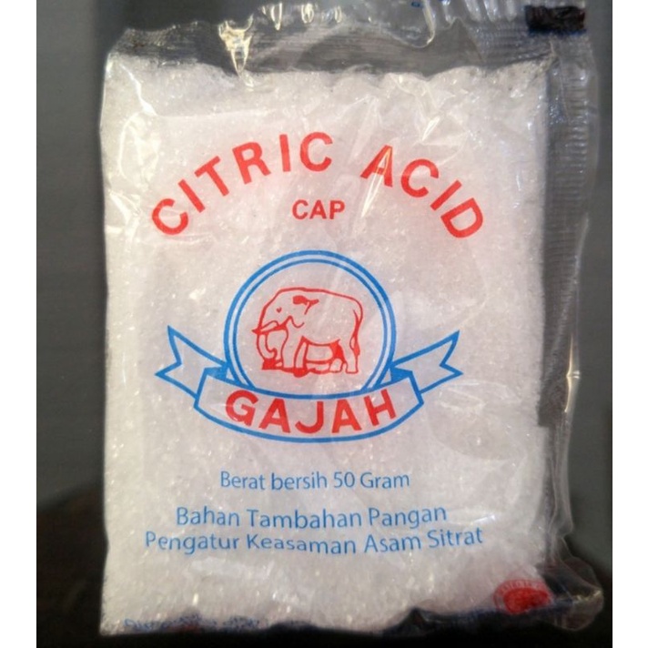 

CITRIT ACID / CITRUN CAP GAJAH KEMASAN 50 GR