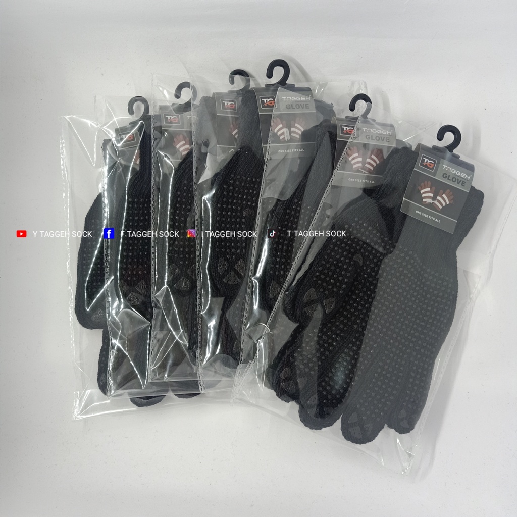 SARUNG TANGAN PEKERJA / SARUNG TANGAN ANTI SLIP HITAM POLOS