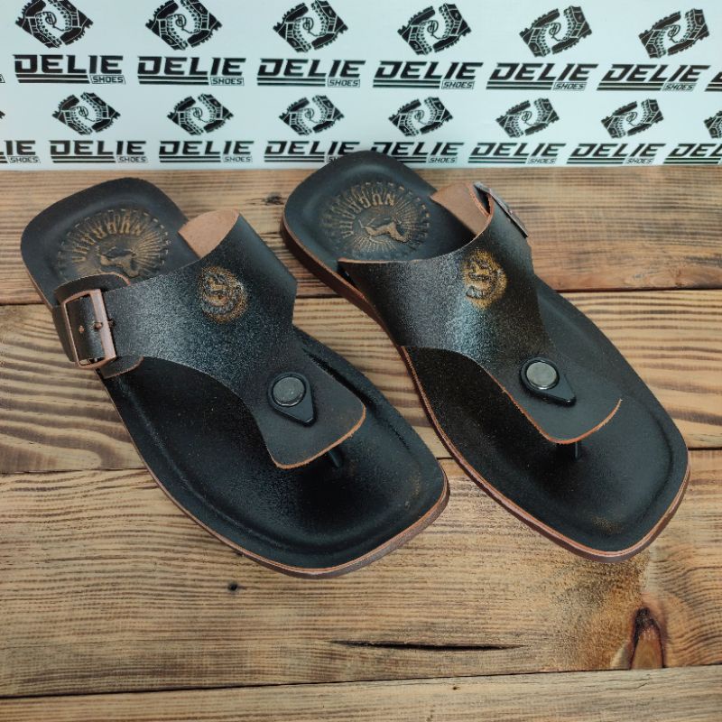 Sandal pria kulit asli original model jepit