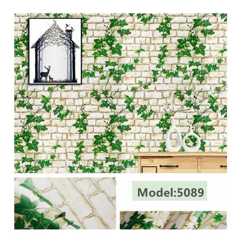 Wallpaper Stiker Dinding Kamar Tidur Ruang Tamu Aesthetic Motif Daun Rambat