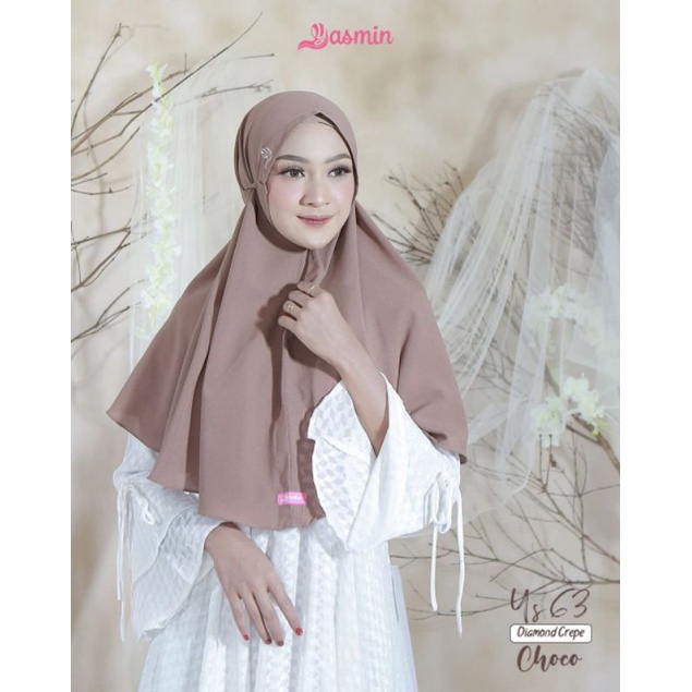 bergo Maryam ys 63 bahan diamond crep ORI Yasmin hijab
