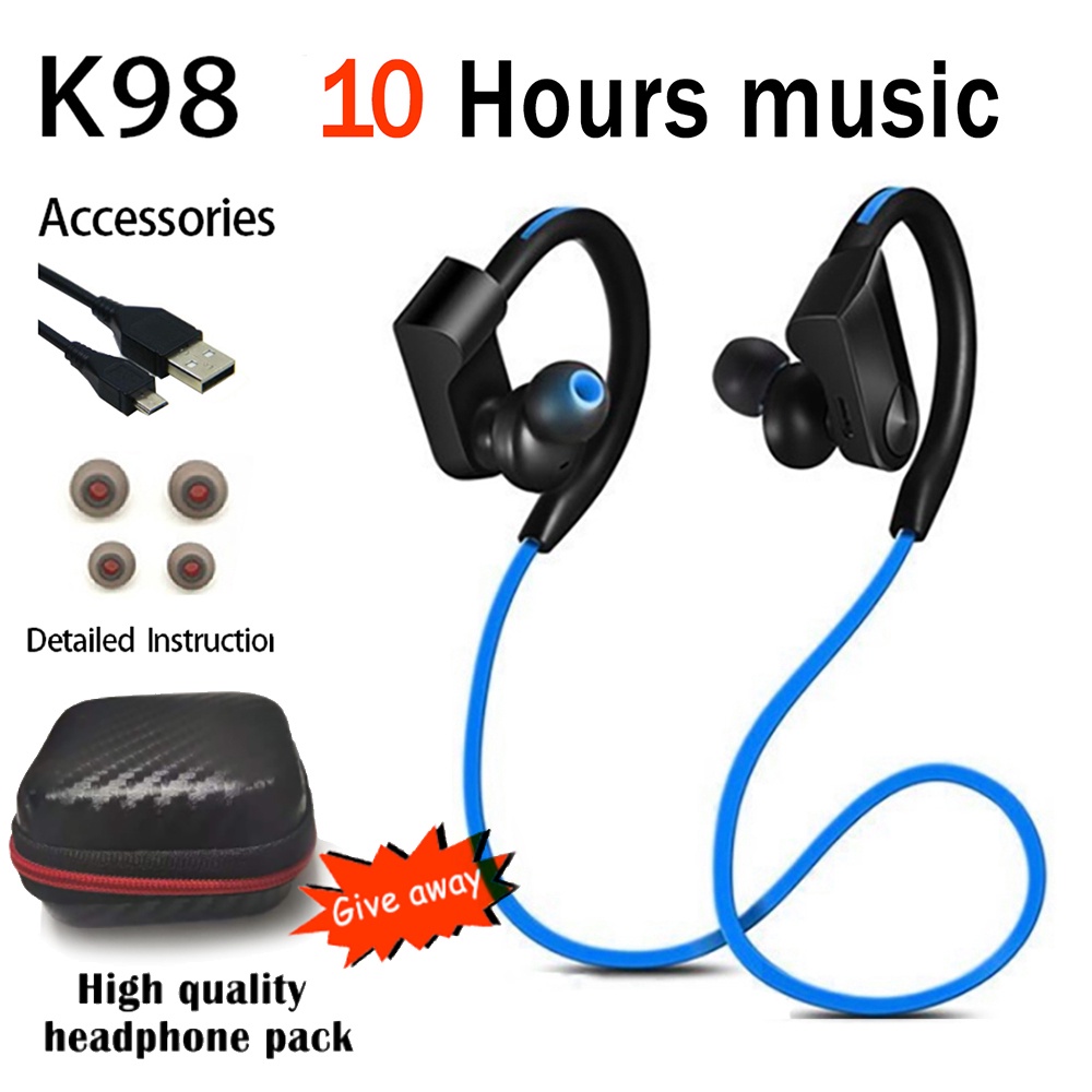 K98 K100 Wireless Earphones Bluetooth-compatible Sport Headphone Noise Canceling Headset with Mic Fo