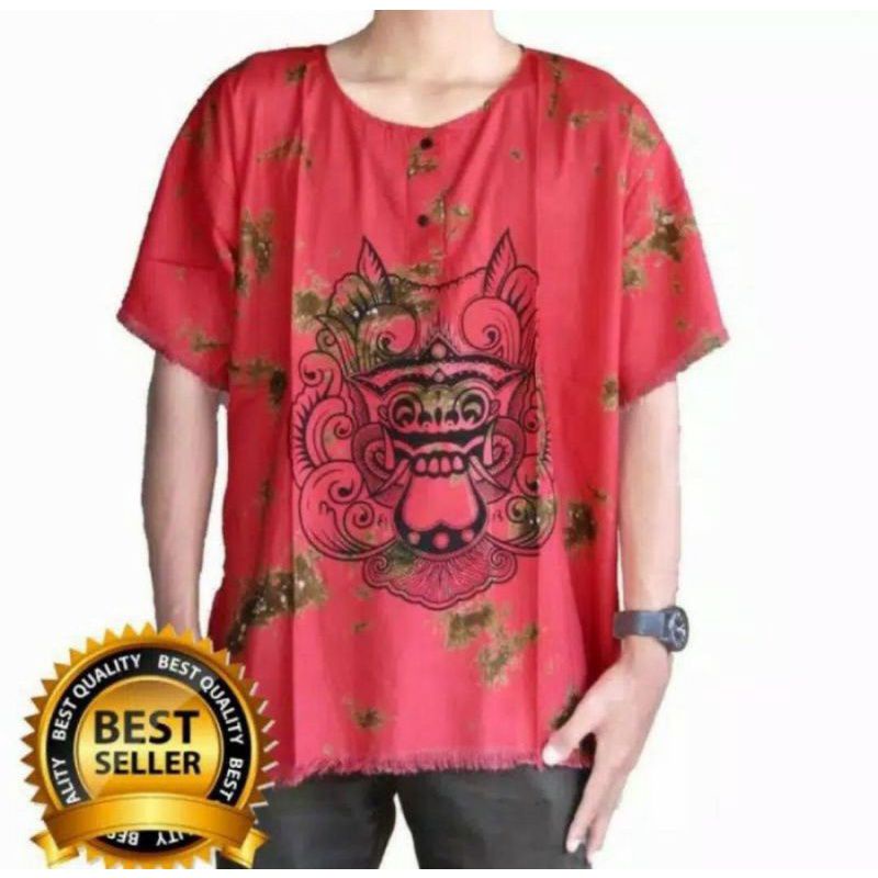 BAJU BARONG DEWASA / BAJU BALI BAHAN KATUN/ KAOS BARONG DEWASA /BAJU PANTAI ADEM