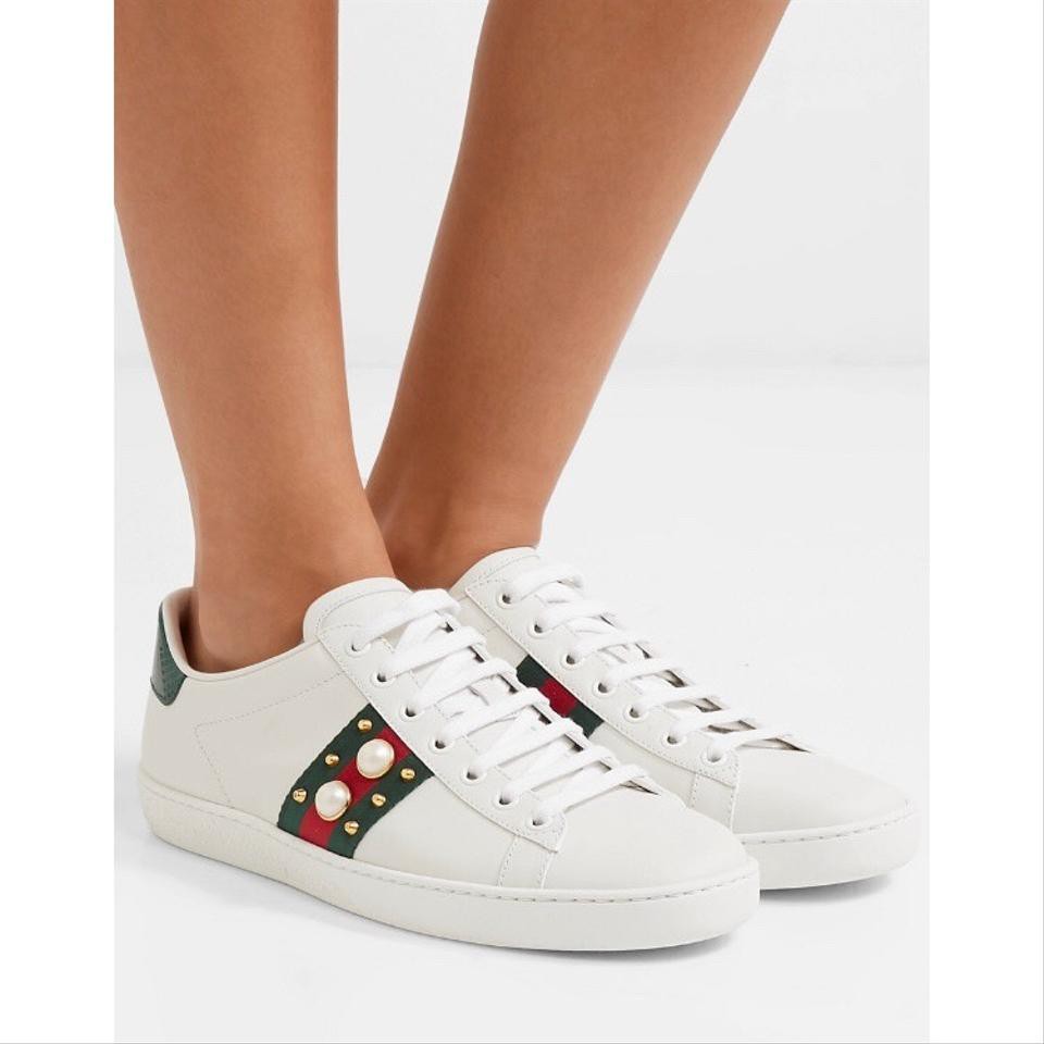 Gucci Ace Studded Sneakers Pearl and 