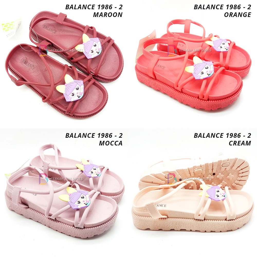 Sandal Tali Anak - Sandal Tali Karet Anak Perempuan Silang Karakter LOL Balance 1986 - 1 &amp; 2