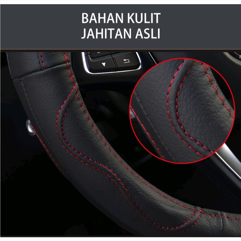 cover sarung stir kulit asli mobil toyota fortuner GR Asli kulit 100%