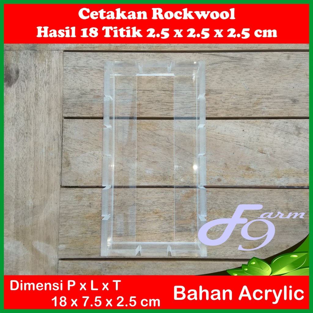 Cetakan Rockwool Media Tanam Hidroponik 18 titik - 18 Kotak