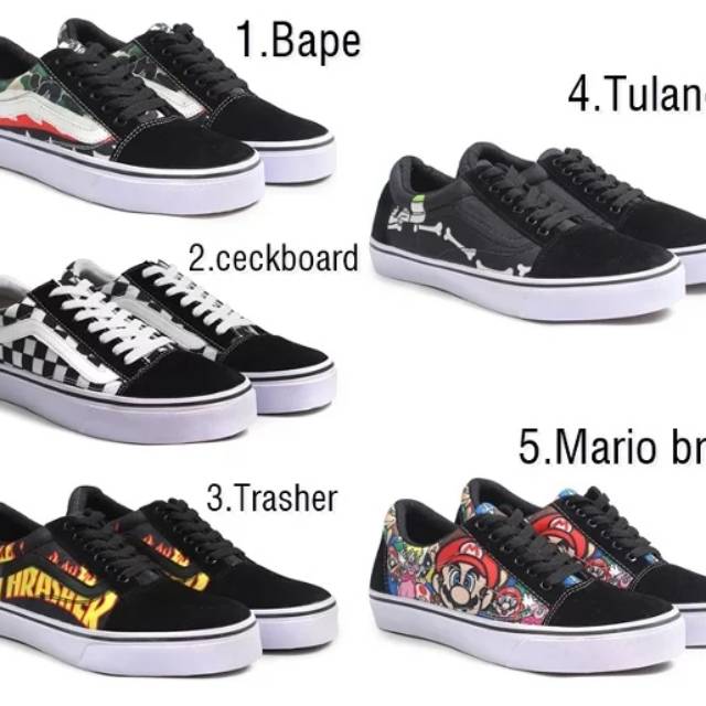 Sepatu pria wanita vans motif 3D old skool sneakerd/ sepatu casusal murah original