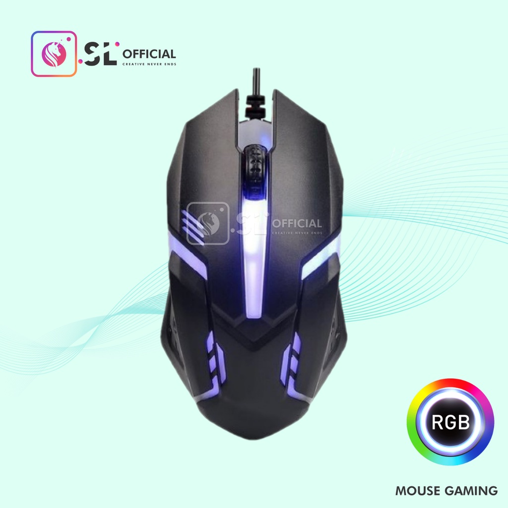 Mouse Gaming LED RGB Nous X1 Gamers - Mouse Kabel - Mouse Nuos Gaming