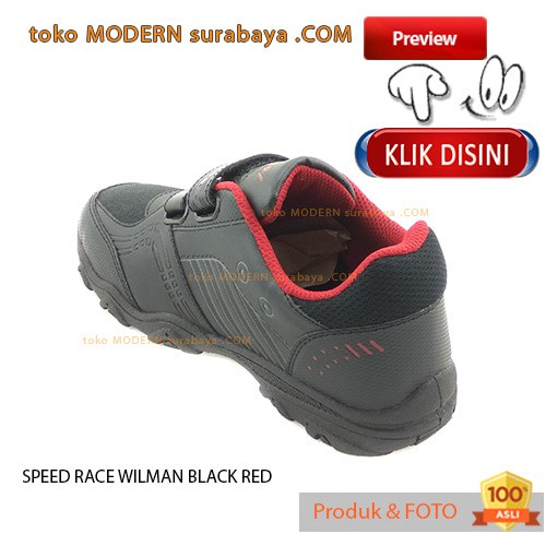 SpeedRace Wilman Black Red Sepatu Sekolah Anak Casual Sneakers