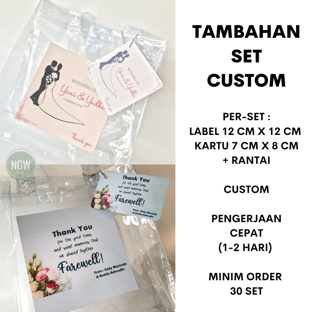 CUSTOM tambahan hampers label kartu dan rantai