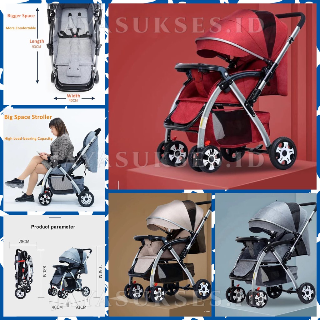 (KOSONG) BABY STROLLER HOKI ORIGINAL HY LUXURY RECLINE KERETA DORONG ANAK BAYI