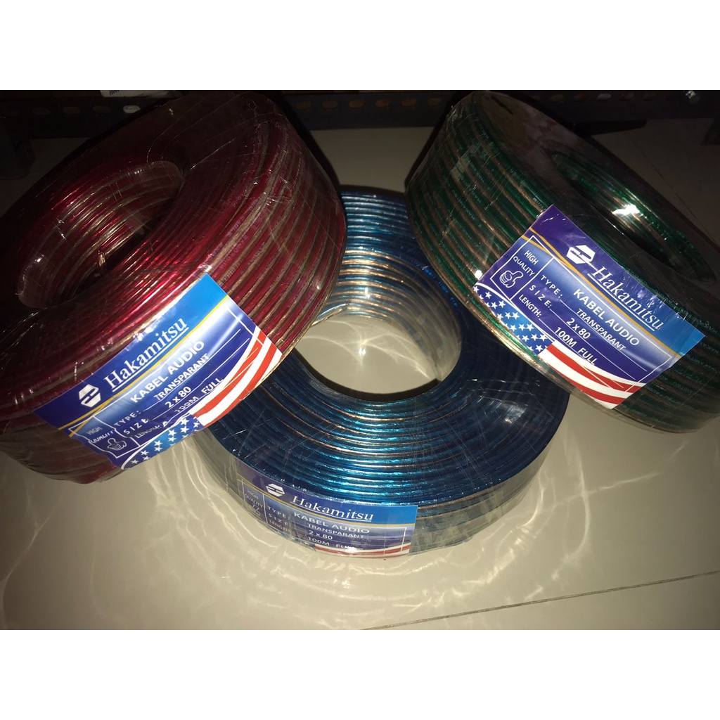 KABEL LISTRIK  SERABUT TRANSPARAN audio speaker 2 X 80 ISI 2 JALUR