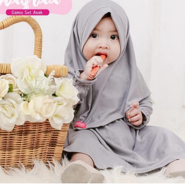 ❀ Gamis Anak Balita Perempuan Umur 0 1 2 3 4 5 6 Bulan 1 Tahun Nayra Kids Gamis Syari Set Hijab Anak