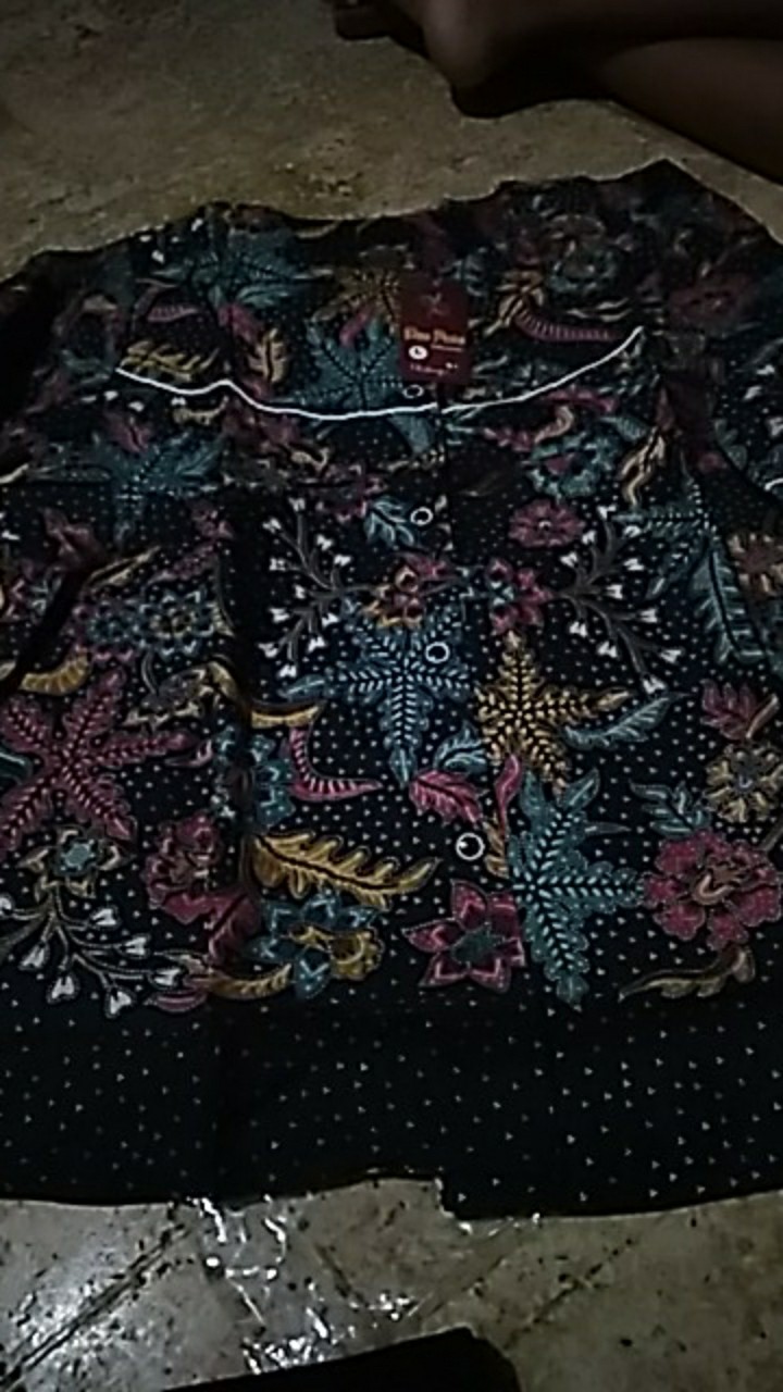 Atasan Batik Wanita Blouse Lengan Panjang Warna Hitam Trend 2021 Size S-m-l-xl-xxl-3l-4l-5l