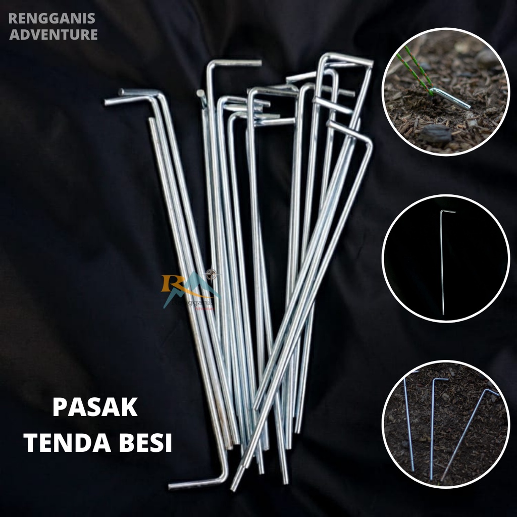 Pasak Tenda Besi Patok Tenda Camping Flysheet Stainless Kemah