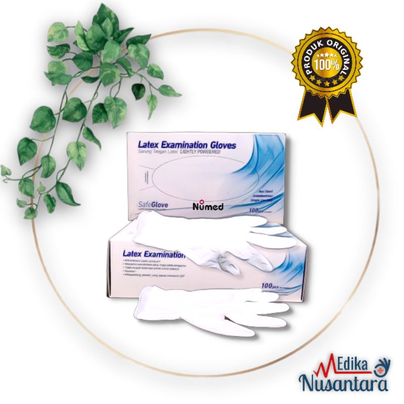 Sarung Tangan Karet Latex Powder Safeglove / Latex Examination Gloves Lightly Powdered Safegloves