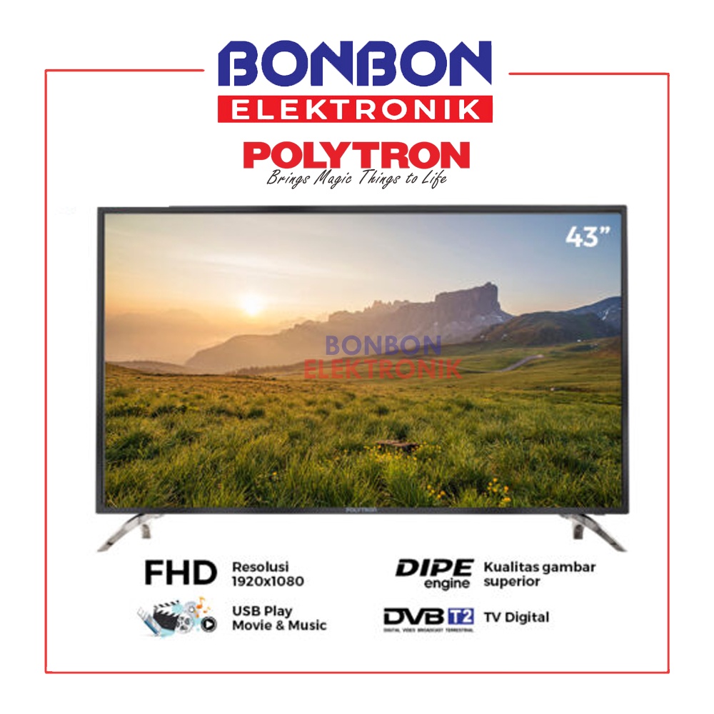 Polytron LED Digital TV 43 Inch PLD 43V7153 / PLD43V7153 Full HD