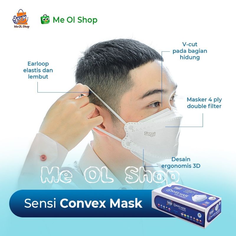 MASKER SENSI CONVEX MASK 5PLY WARNA TERBARU ORIGINAL MURAH