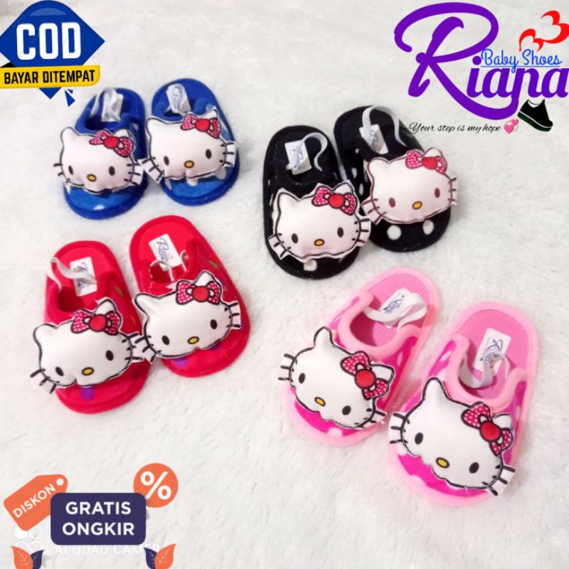 Sandal bayi Bapau boneka Hello Kitty usia 8-20 Bulan