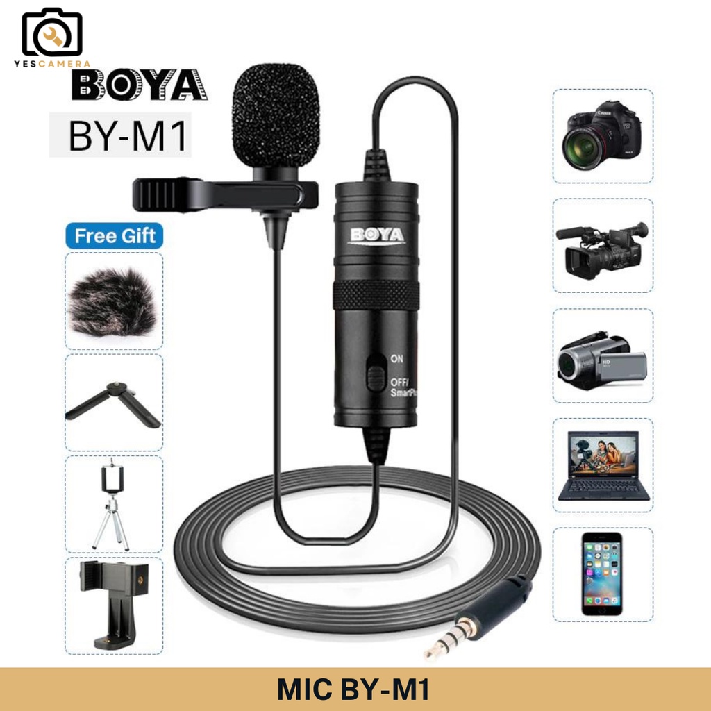 Mic Boya BY-M1 Boya BY-M1 Lav Mic BYM1 Lavalier Microphone Smartphone Kamera DSLR Mirrorless