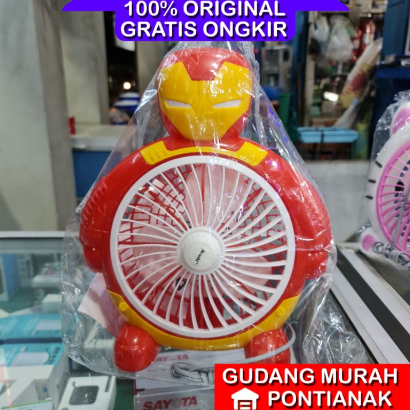 Kipas karakter Iron man / kipas angin / box fan 8 inci