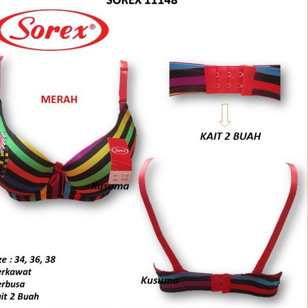 ▲ Sorex 11148 | Bra / BH Kawat Wanita Sorex Full Rainbow Remaja Cewek - 34B, Ungu ◄