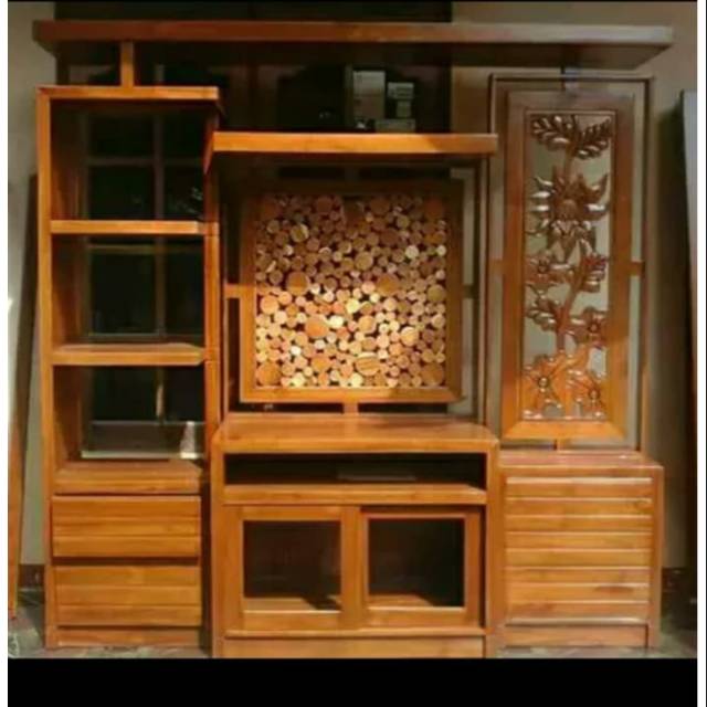 Bufet partisi Kayu jati