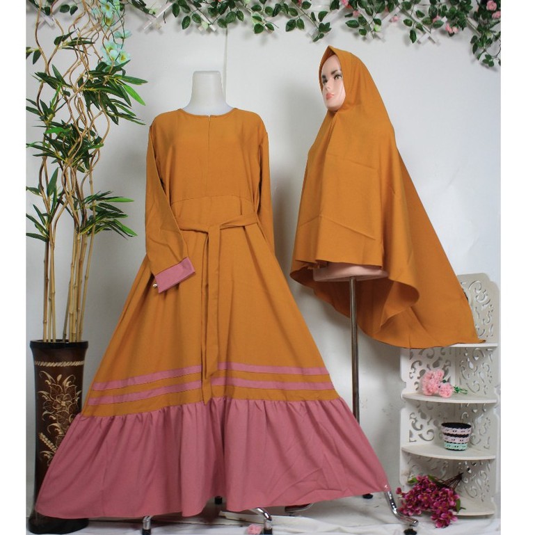 GAMIS SET SYARI  khimar wollycrepe NISMA