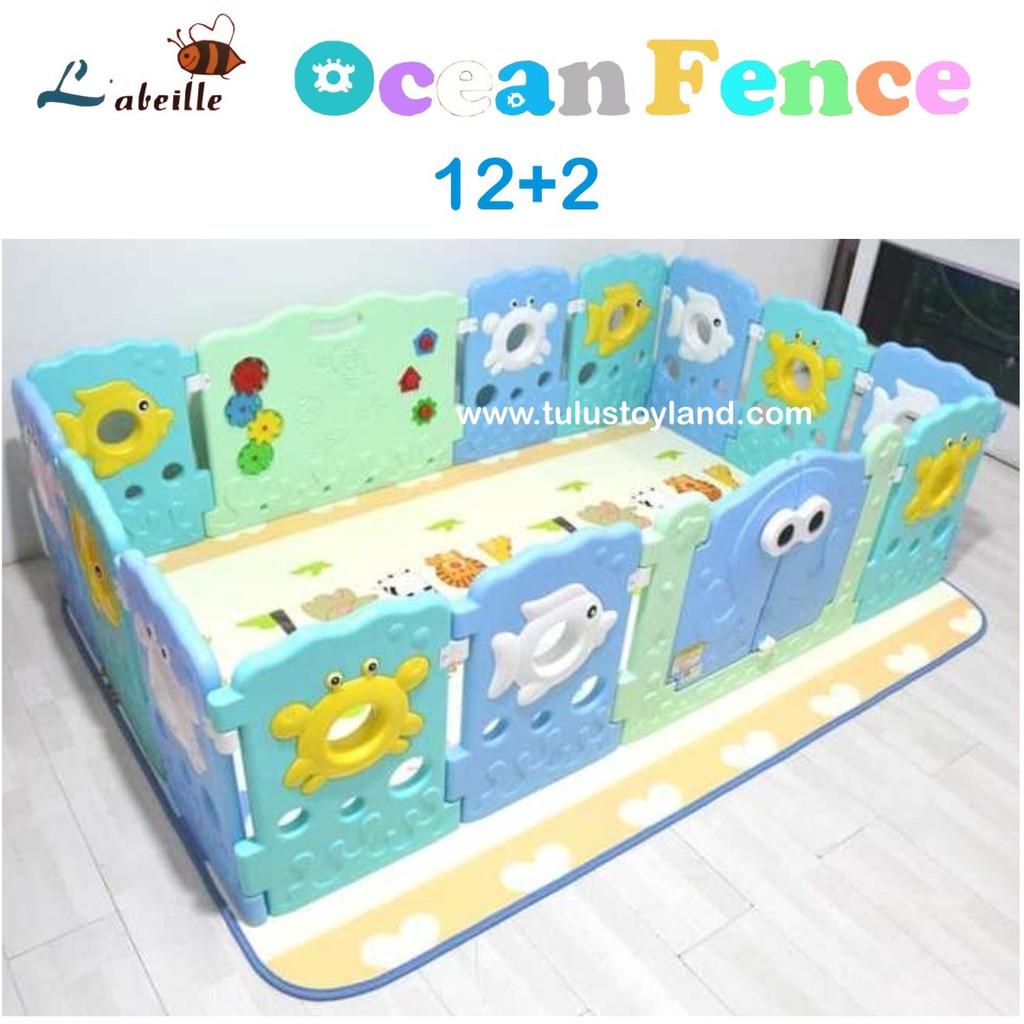 Pagar Bayi Labeille Ocean Fence 12 plus 2 Pagar Bermain Pengaman Anak playard playpen