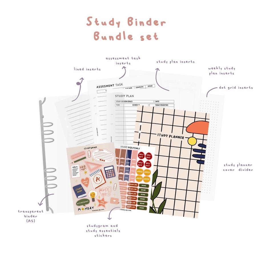 

Tidak Diragukan.. Paperie Lab - A5 Study Planner Bundle Set