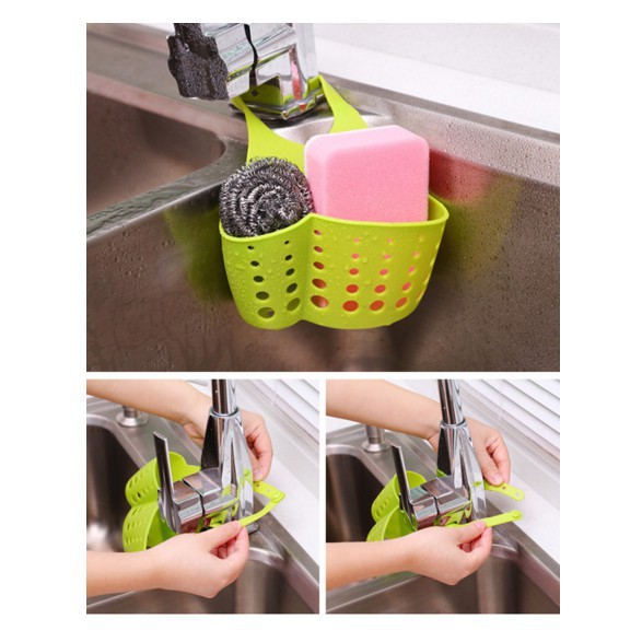 AGG-112 Gantungan Tempat Sabun Sikat Spons di Kran Wastafel Sink / Kamar mandi Murah