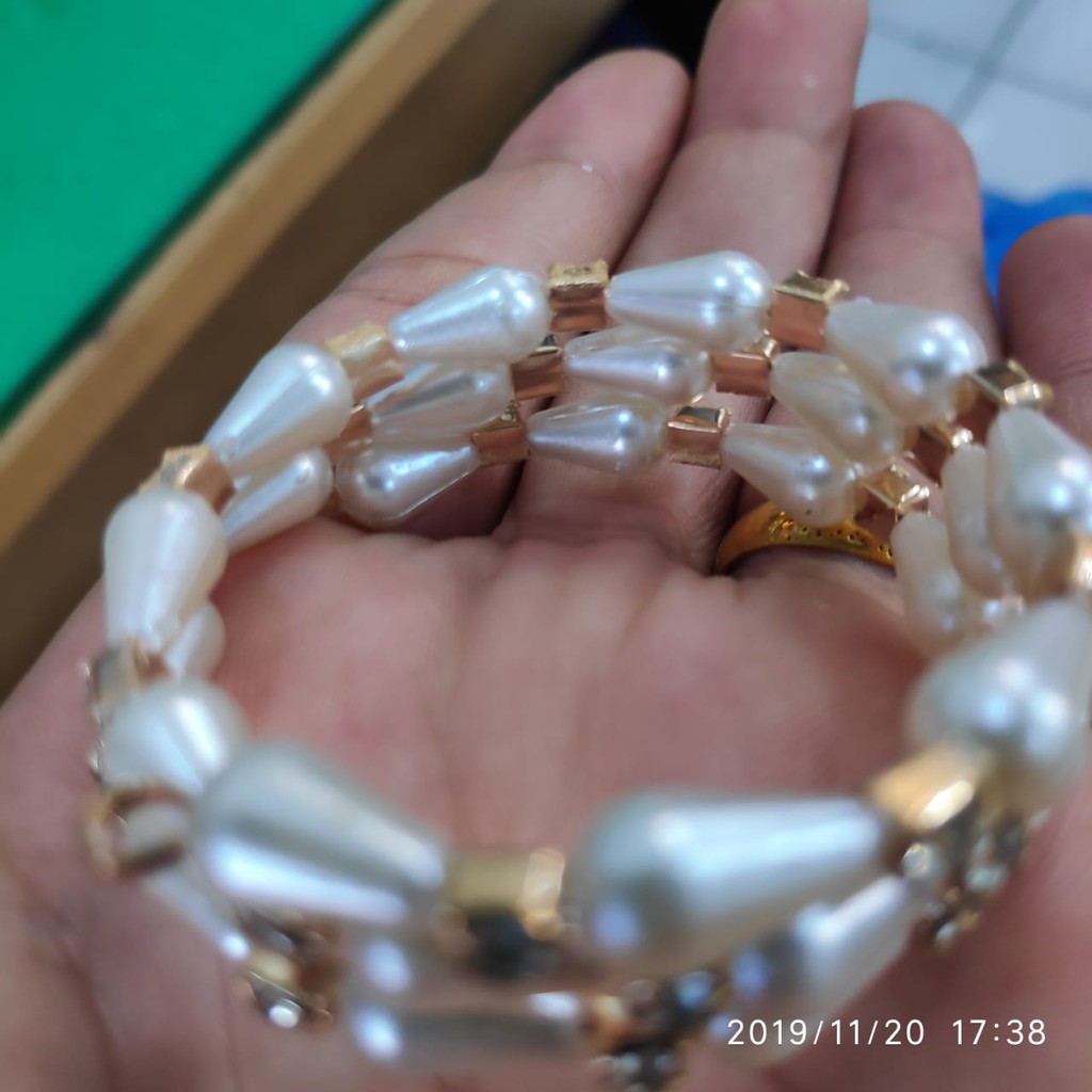 Gelang Mutiara  Anak Rhodium Mewah Tokopelanginicer