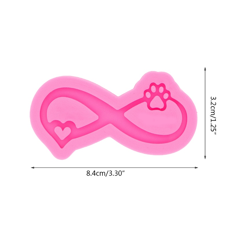 SIY  Love Ribbon Bear Paw Keychain Epoxy Resin Mold Necklace Pendant Silicone Mould DIY Crafts Jewelry Casting Tool