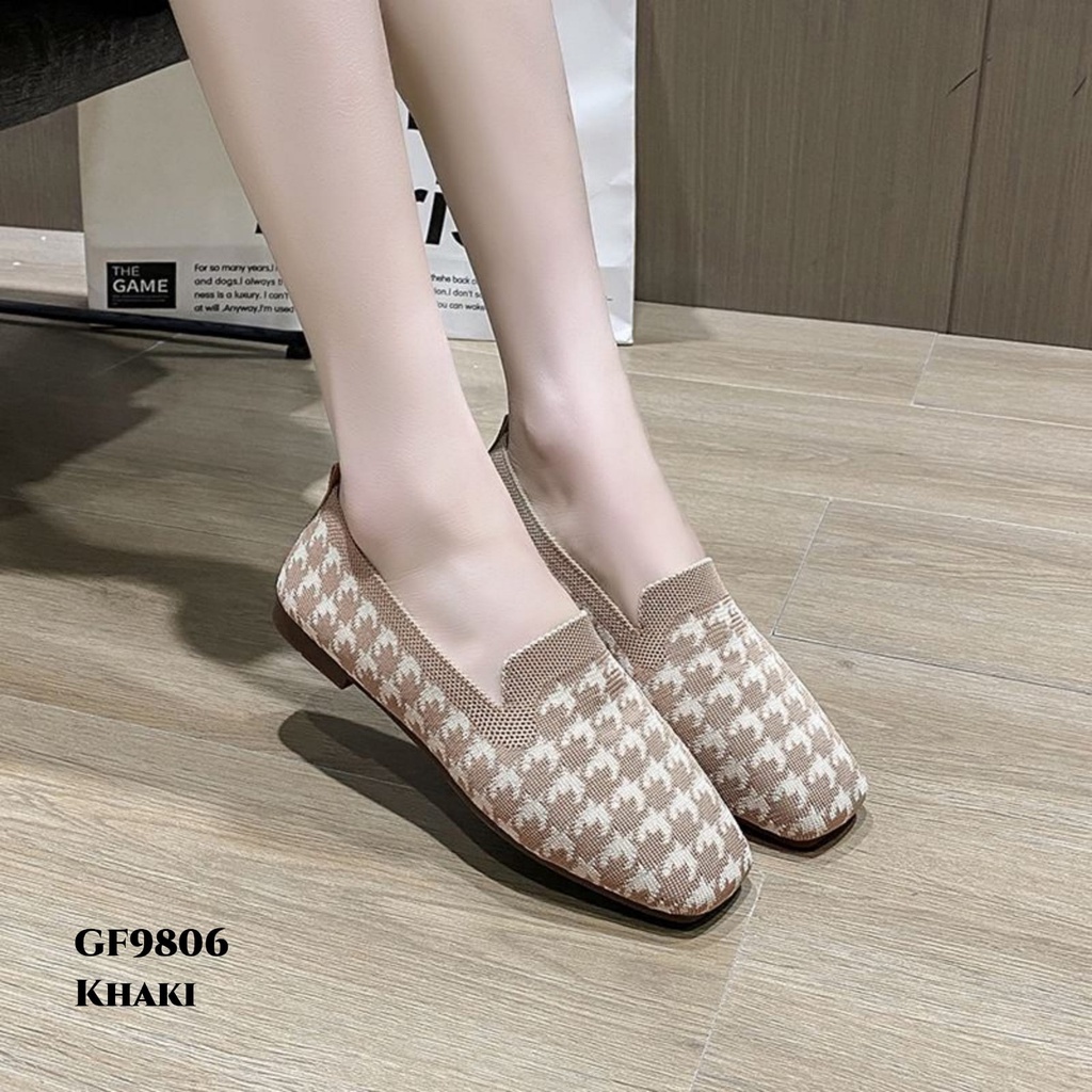 WYN SEPATU FLAT SHOES KNIT FABRIC CASUAL LADIES GF9806