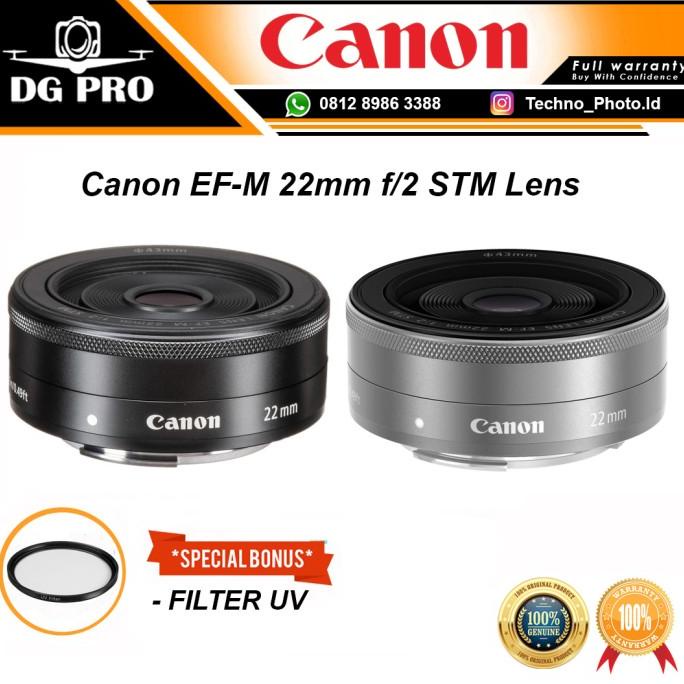 LENSA CANON 22MM F2 STM - LENSA MIRRORLES CANON EF-M 22MM F2 STM
