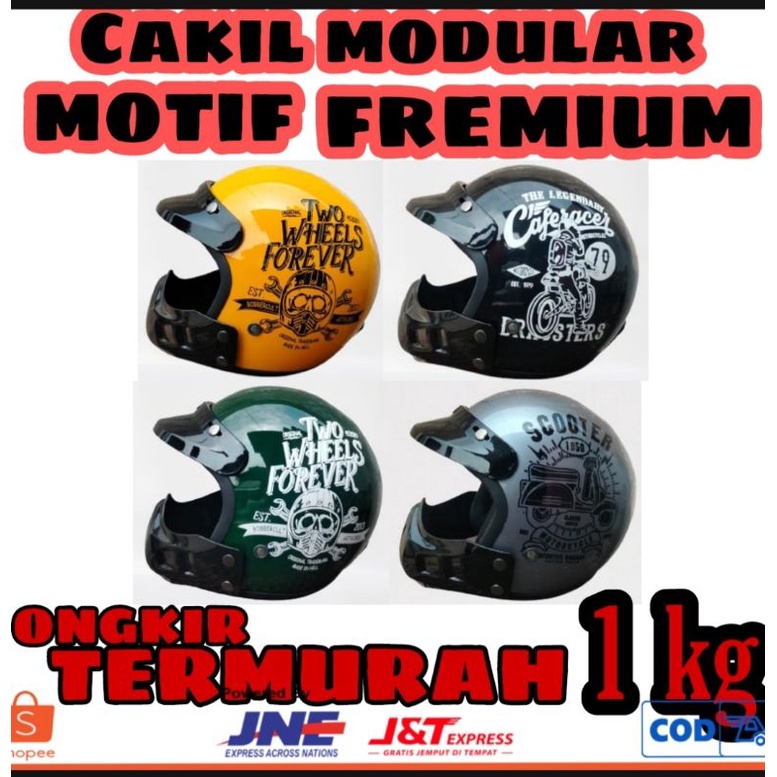 HELM CAKIL MODULAR MOTIF CLASSIC PREMIUM/CAKIL MODULAR 2in1 MOTIF/CAKIL MOTIF SNI
