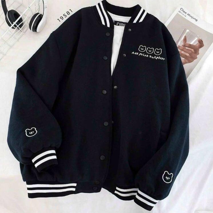 MQ.486594 ◦ BORDIR  VARSITY JAKET NET PRINT BASEBALL JAKET OVERSIZE - JAKET VARSITY WANITA - jaket b