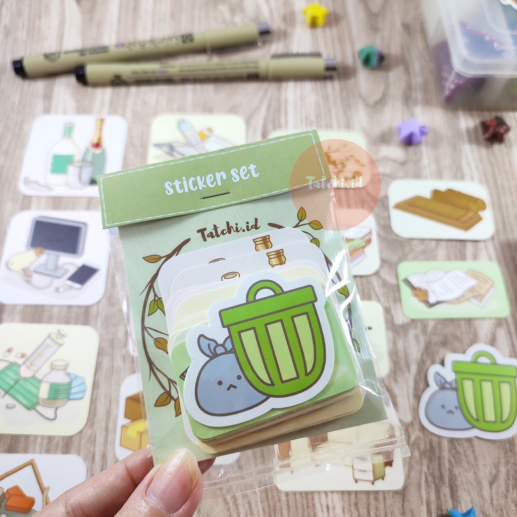 

[TATCHI.ID] Garbage Type Sticker Set/ Stiker Kategori Sampah
