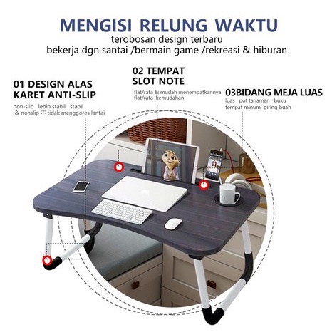 Meja Laptop Lipat / Meja Lipat Belajar / Meja Lipat Serbaguna