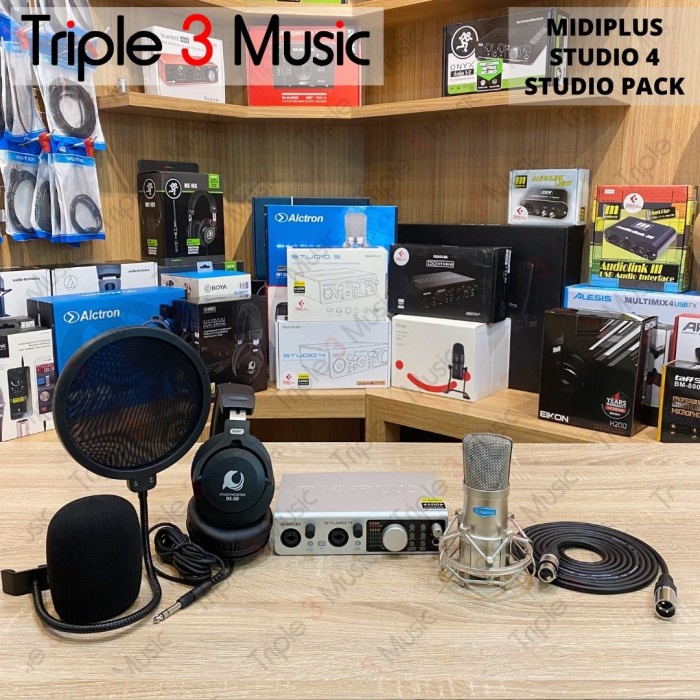 {suhadistore} Midiplus Studio 4 Studio Package Bundle Paket Recording Soundcard Berkualitas