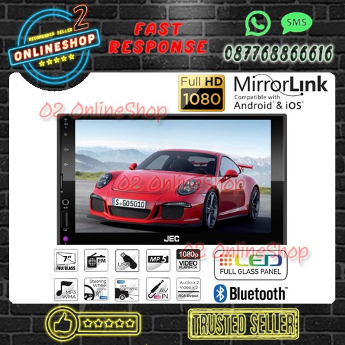 Double din JEC tape mobil tv mobil headunit bluetooth Murah