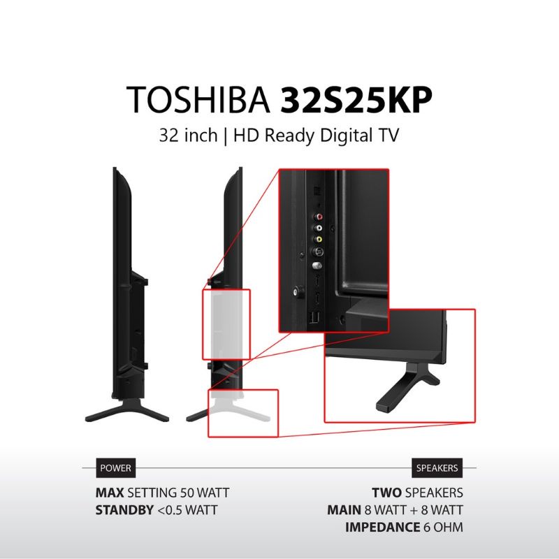 Toshiba LED Digital TV HD 32" 32S25KP 32 inc LED TV TOSHIBA