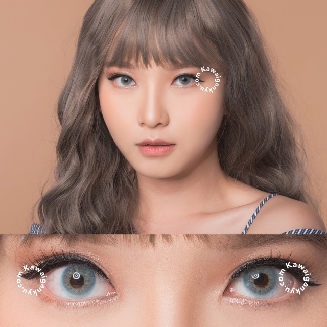 KawaiGankyu softlens - Princess fuzzy pop gray (1botol)