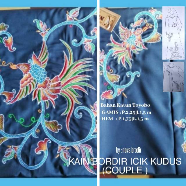 KAIN BORDIR HALUS KUDUS - BORDIR ICIK - KAIN BORDIR GAMIS COUPLE - HANDSCRAF KUDUS - KAIN ETNIK