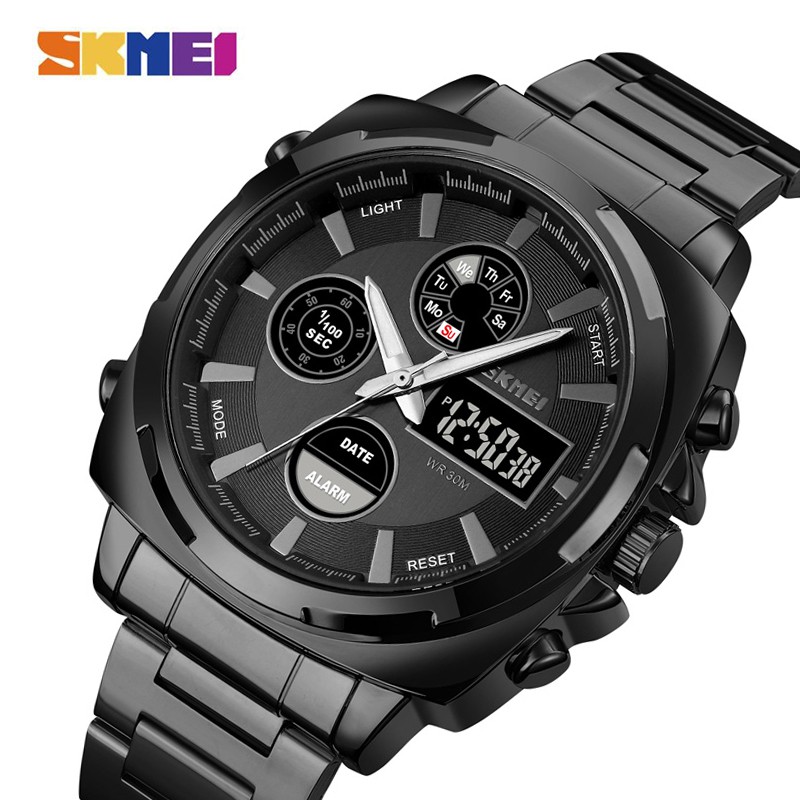 SKMEI 1673 Jam Tangan Pria Digital Analog Chronograph Dual Time Anti Air WATCHKITE WKOS
