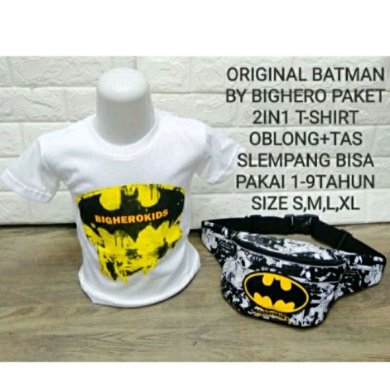 T-SHIRT 2IN1Kaos anak laki-laki Batman Original by Bighero bisa pakai 1-9tahun