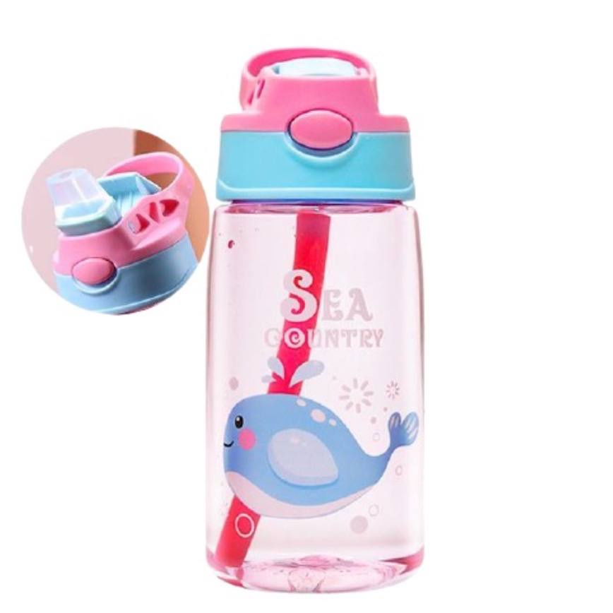 Botol Air Minum Anak Sedotan Motif Animal Sea Country 480ml B818 Botol Minum