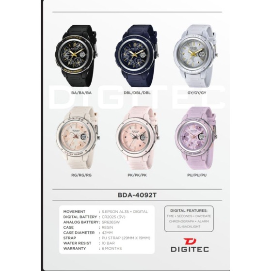 Jam tangan wanita DIGITEC DG 3092 4092 DG 4100 DG DA 4020/ 3063 BDA DG 4110 T Original water resist 