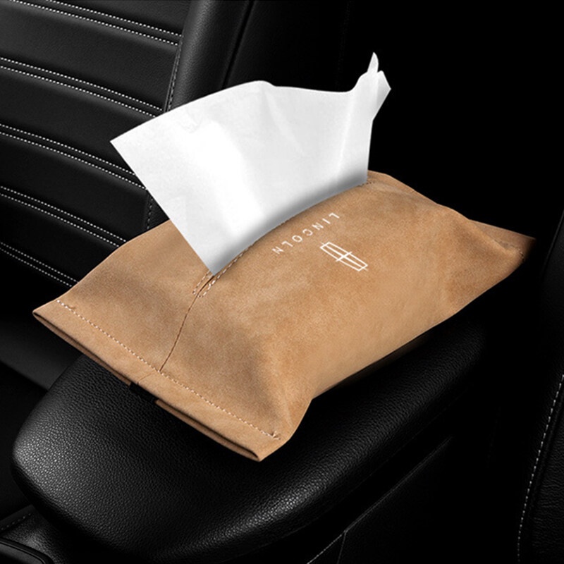 1PC for Lincoln MKZ MKC MKX Navigator MKT Car Tissue Bag Paper Extraction Seat Hanging Tissue Box Creative Armrest Box Interior